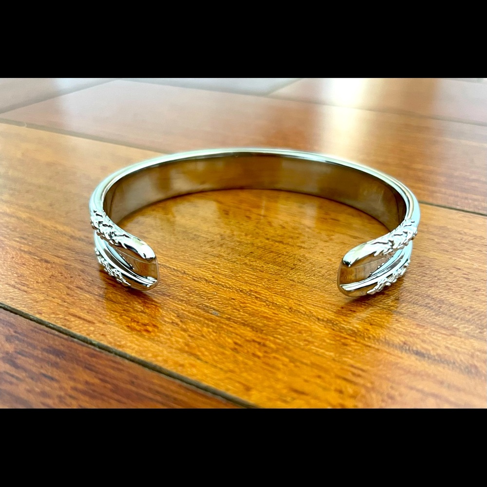 Silver Plated Bangle Bracelet - image 2